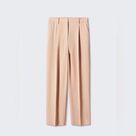 Mango Light Pink Viscose Wide Leg Pants - Picture 1 of 7